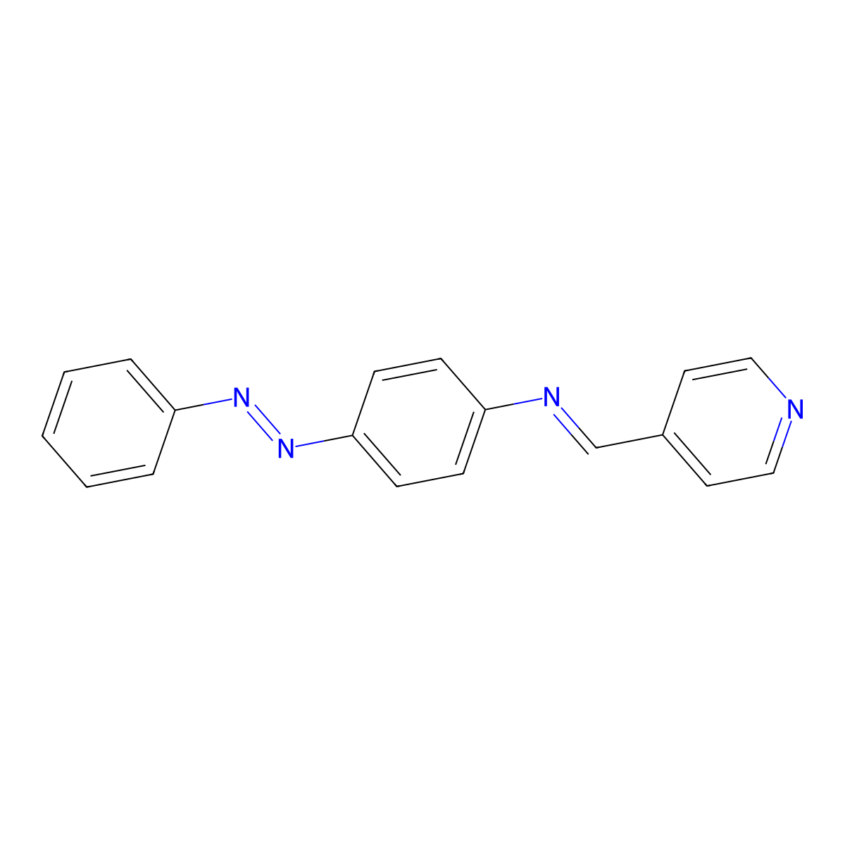 4-[(E)-phenyldiazenyl]-N-[(E)-pyridin-4-ylmethylidene]aniline molecular structure, CAS 372182-66-6