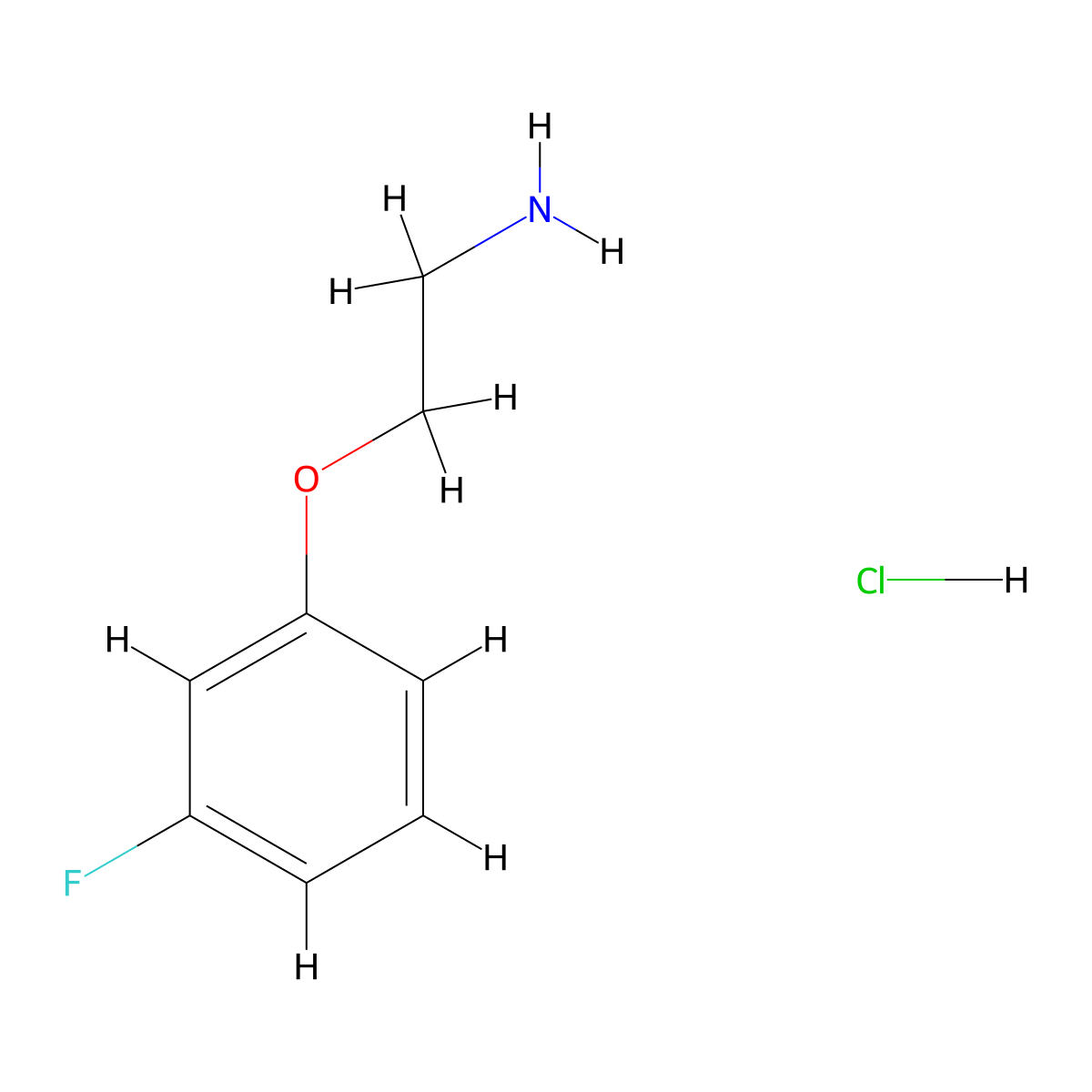 1-(2-Aminoethoxy)-3-fluorobenzene hydrochloride molecular structure, CAS 372183-68-1