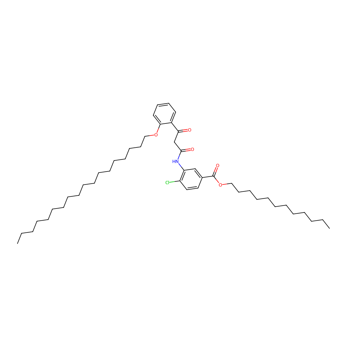 Dodecyl 4-chloro-3-[[3-[2-(octadecyloxy)phenyl]-1,3-dioxopropyl]amino]benzoate molecular structure, CAS 372183-94-3