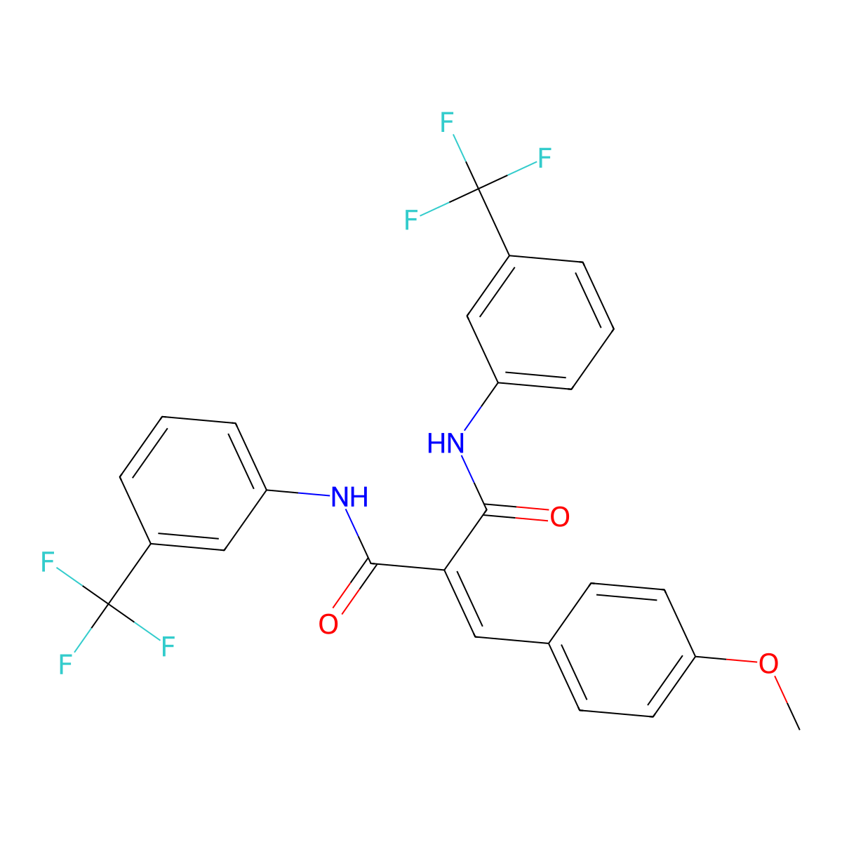 2-(4-Methoxybenzylidene)-N(1),N(3)-bis(3-(trifluoromethyl)phenyl)malonamide molecular structure, CAS 372184-98-0