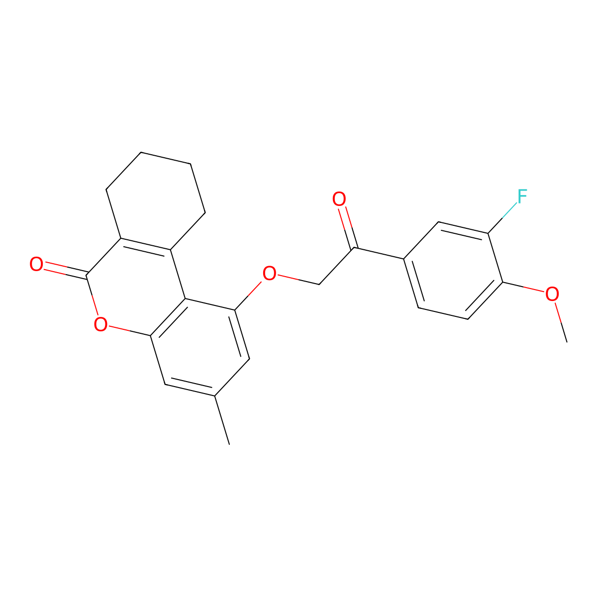 1-[2-(3-fluoro-4-methoxyphenyl)-2-oxoethoxy]-3-methyl-7,8,9,10-tetrahydro-6H-benzo[c]chromen-6-one molecular structure, CAS 372185-09-6