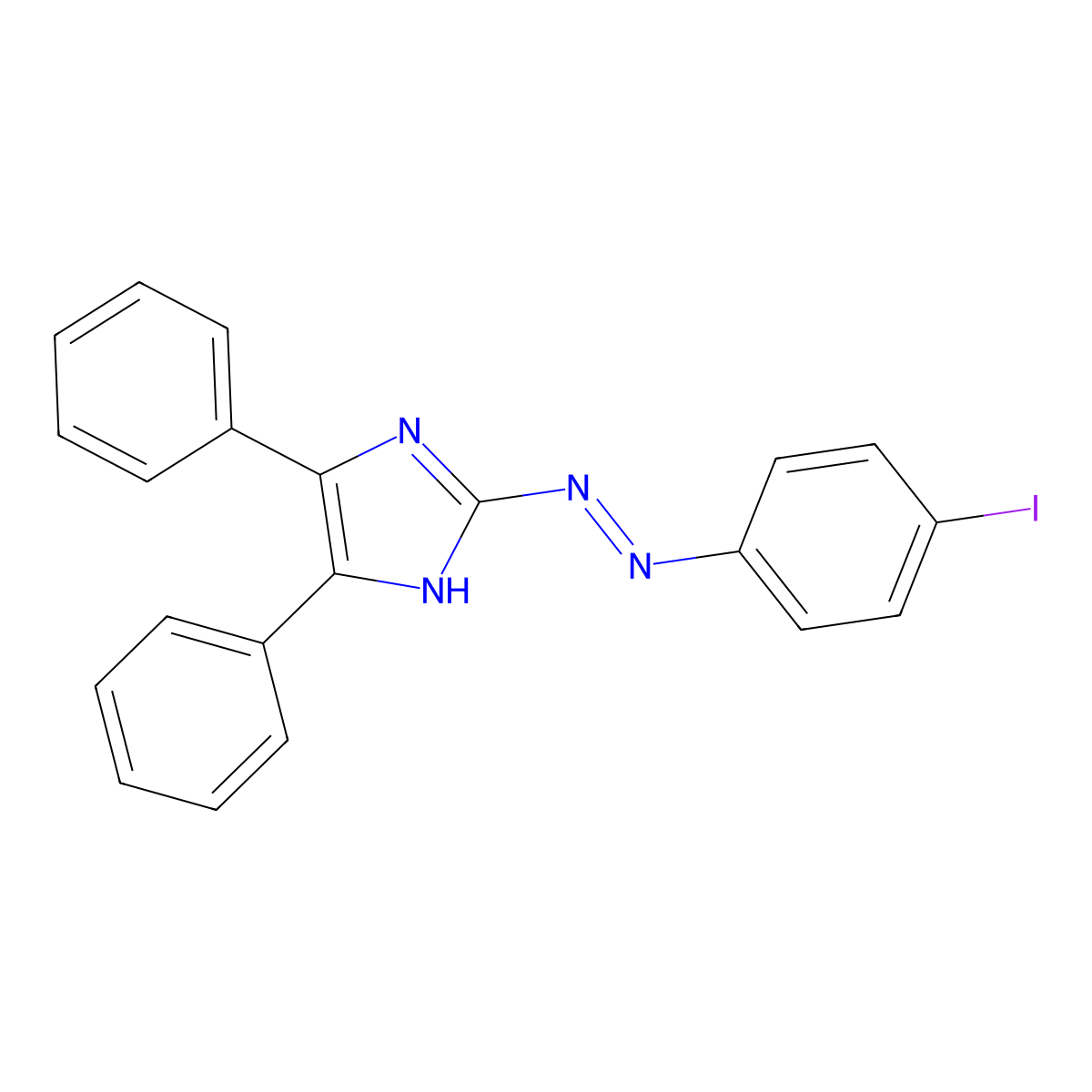 (E)-2-((4-iodophenyl)diazenyl)-4,5-diphenyl-1H-imidazole molecular structure, CAS 372185-39-2