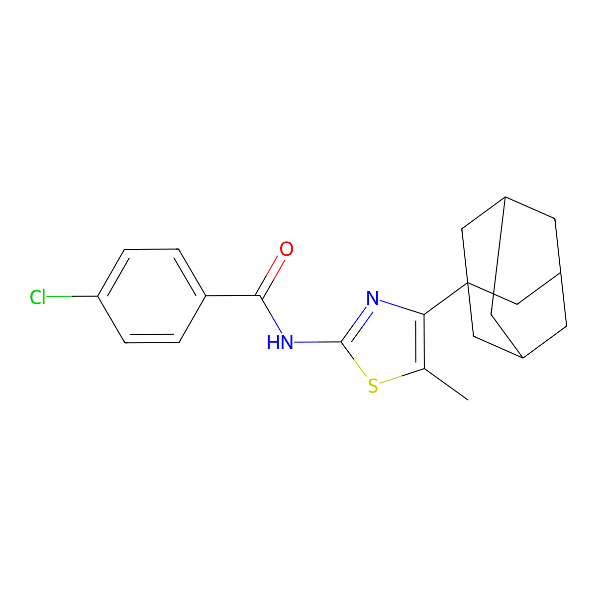 N-[4-(1-adamantyl)-5-methyl-1,3-thiazol-2-yl]-4-chlorobenzamide molecular structure, CAS 372185-54-1