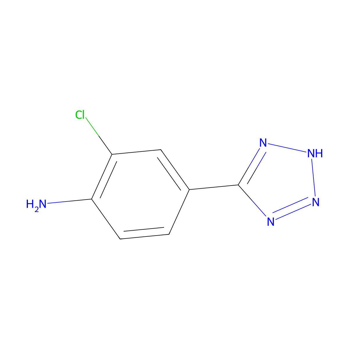2-chloro-4-(1H-tetrazol-5-yl)phenylamine molecular structure, CAS 372192-42-2