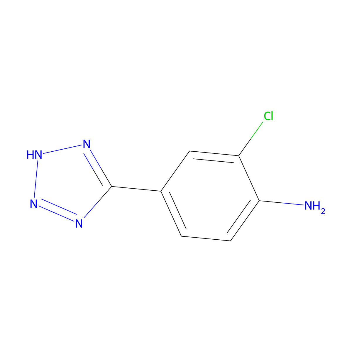 2-chloro-4-(1H-tetrazol-5-yl)phenylamine molecular structure, CAS 372192-42-2