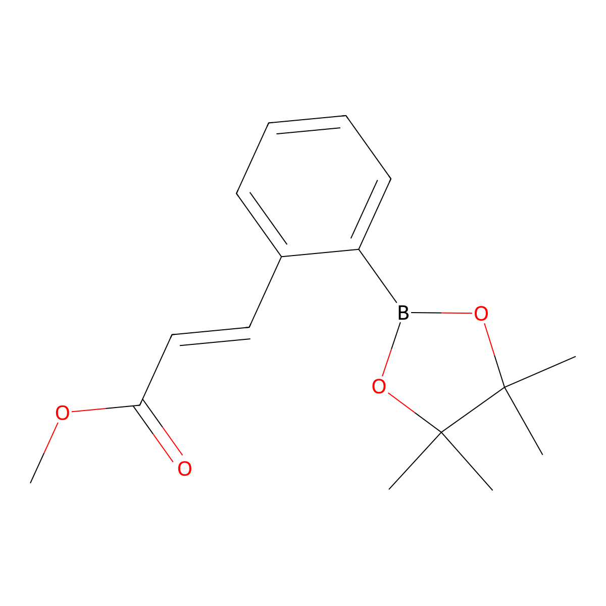 (E)-Methyl 3-(2-(4,4,5,5-tetramethyl-1,3,2-dioxaborolan-2-yl)phenyl)acrylate molecular structure, CAS 372193-92-5