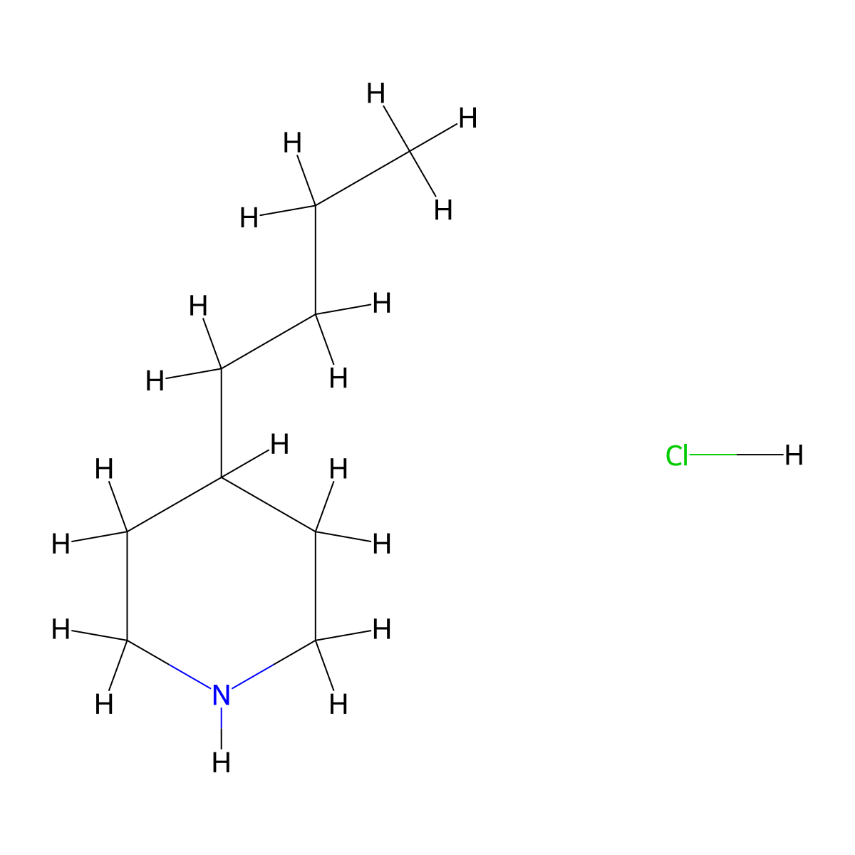 4-Butylpiperidine hydrochloride molecular structure, CAS 372195-85-2
