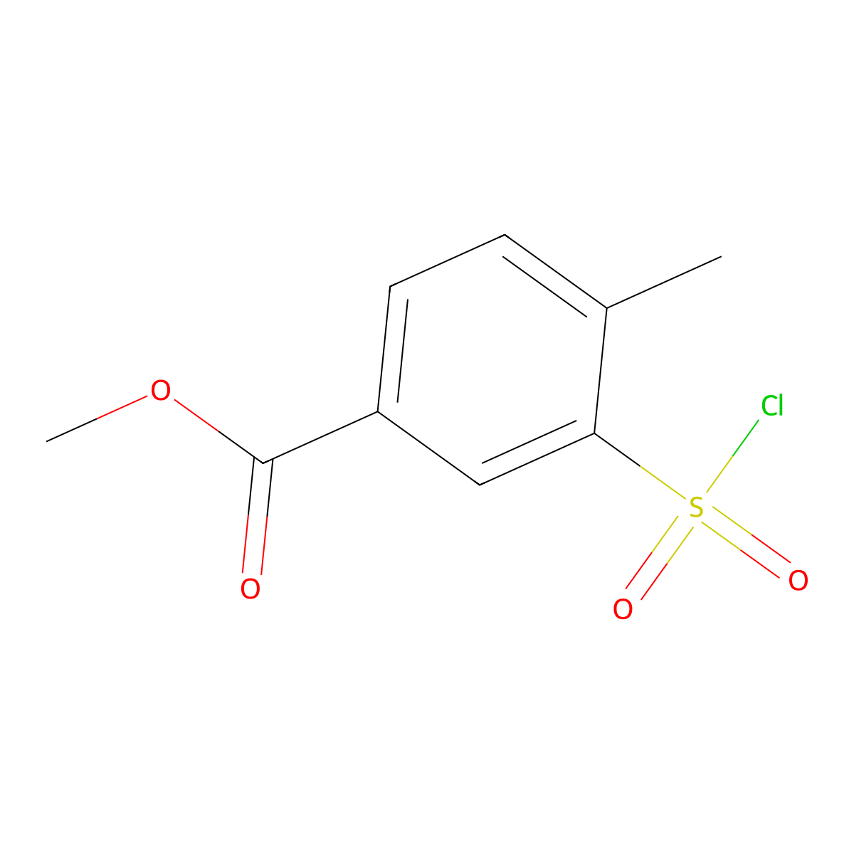 Methyl 3-(chlorosulfonyl)-4-methylbenzoate molecular structure, CAS 372198-41-9