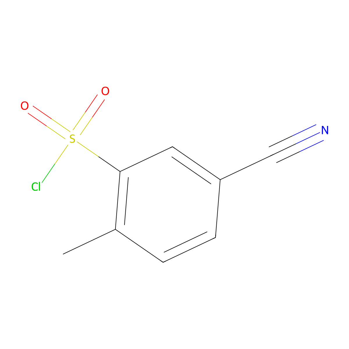 5-Cyano-2-methylbenzene-1-sulfonyl chloride molecular structure, CAS 372198-49-7