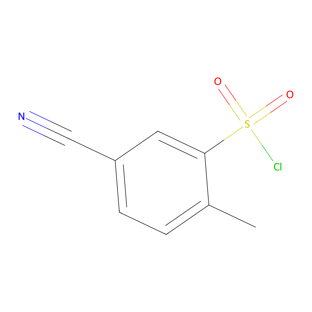 5-Cyano-2-methylbenzene-1-sulfonyl chloride molecular structure, CAS 372198-49-7