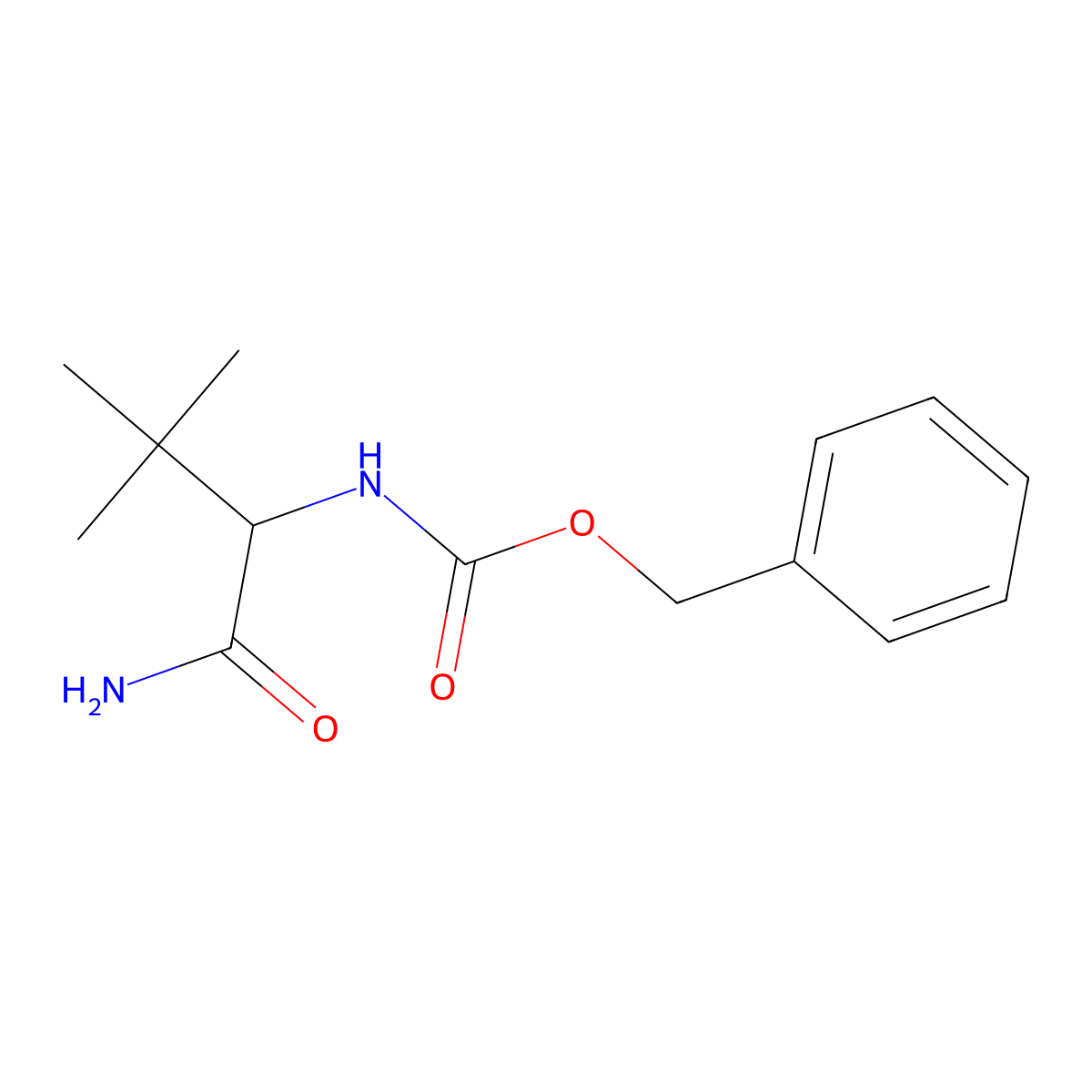 Benzyl [(1S)-1-(aminocarbonyl)-2,2-dimethylpropyl]carbamate molecular structure, CAS 372199-34-3