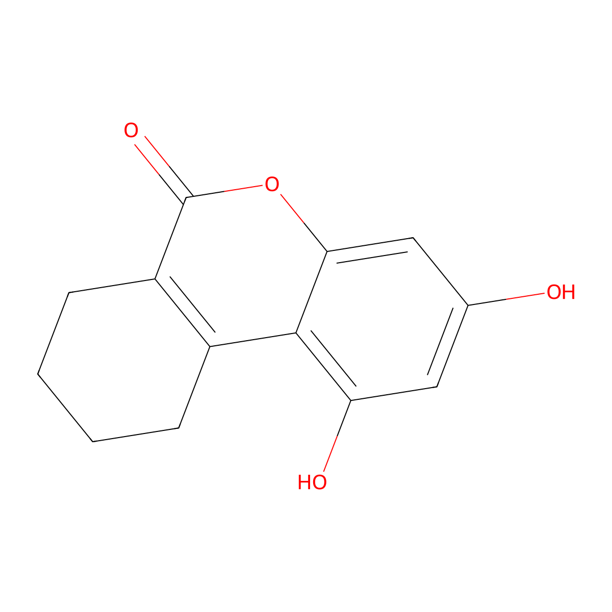1,3-dihydroxy-7,8,9,10-tetrahydro-6H-benzo[c]chromen-6-one molecular structure, CAS 3722-45-0