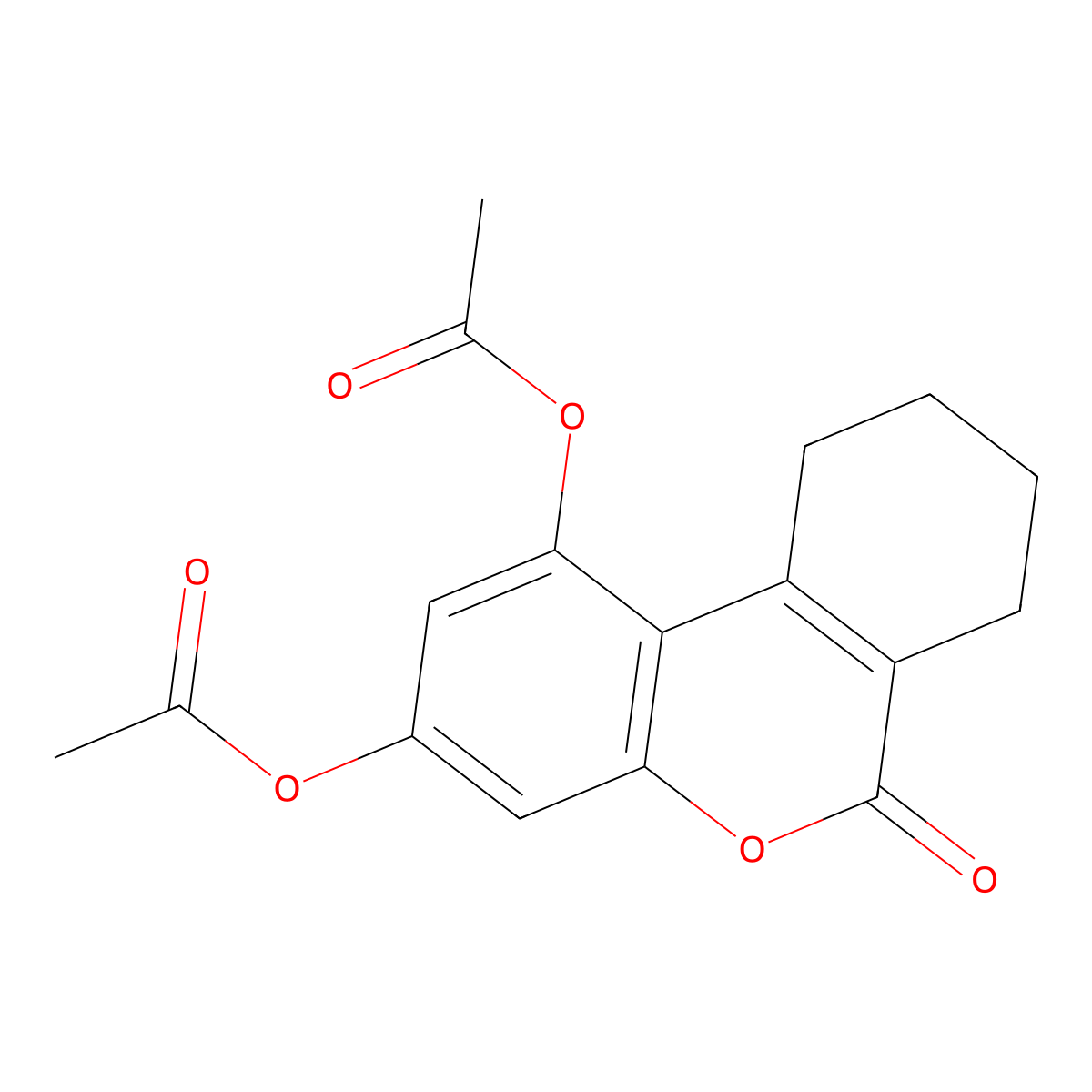 (1-Acetyloxy-6-oxo-7,8,9,10-tetrahydrobenzo[c]chromen-3-yl) acetate molecular structure, CAS 3722-46-1