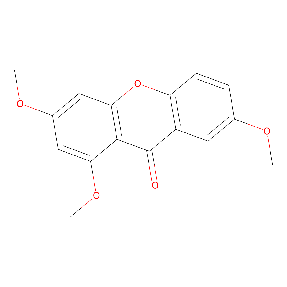 1,3,7-Trimethoxyxanthone molecular structure, CAS 3722-54-1