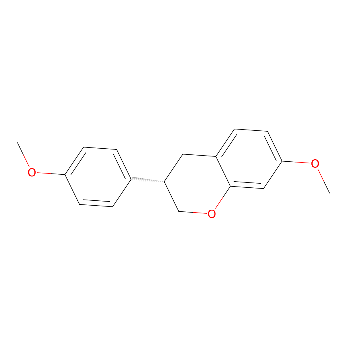 (3S)-7-Methoxy-3-(4-methoxyphenyl)-3,4-dihydro-2H-1-benzopyran molecular structure, CAS 3722-56-3