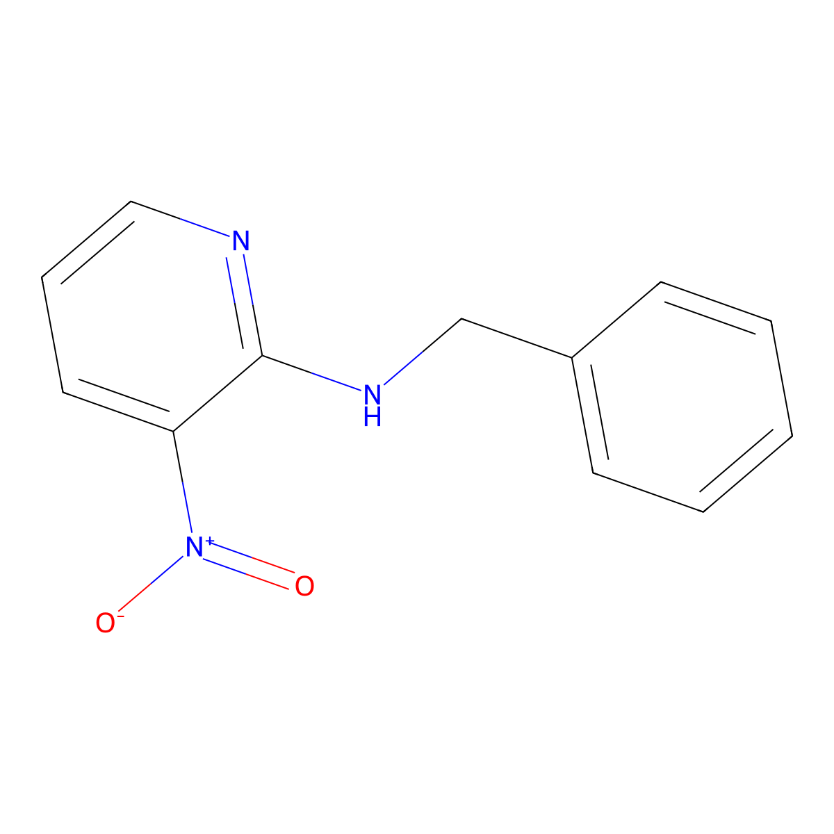 N-benzyl-3-nitropyridin-2-amine molecular structure, CAS 3723-70-4