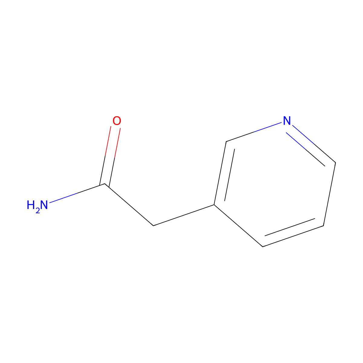 3-Pyridineacetamide molecular structure, CAS 3724-16-1