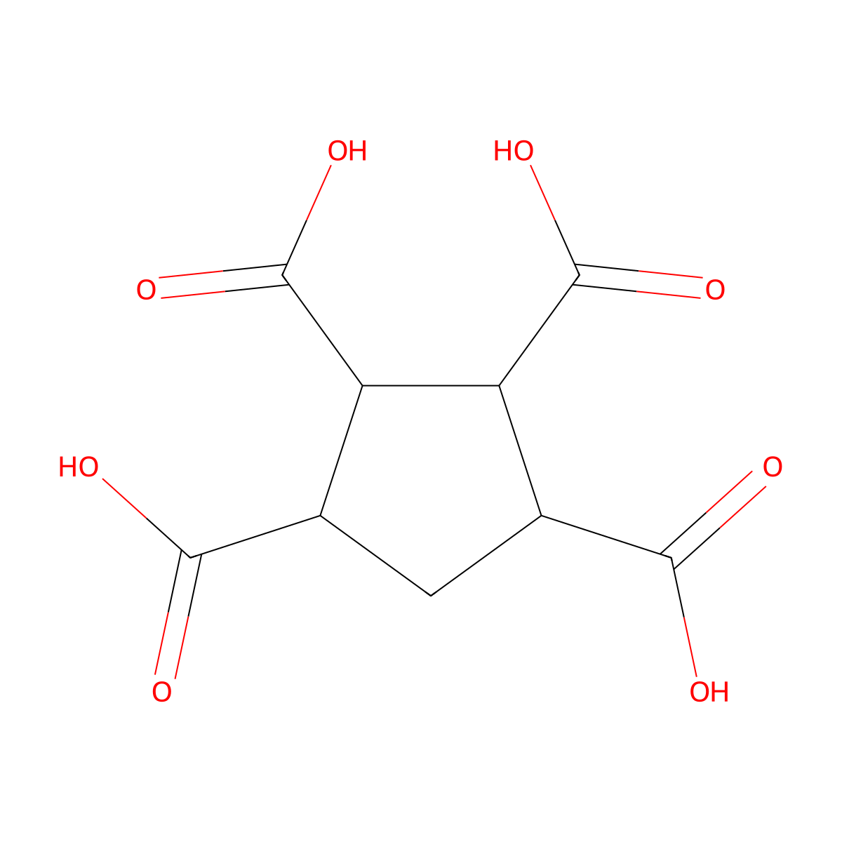 1,2,3,4-Cyclopentanetetracarboxylic acid molecular structure, CAS 3724-52-5