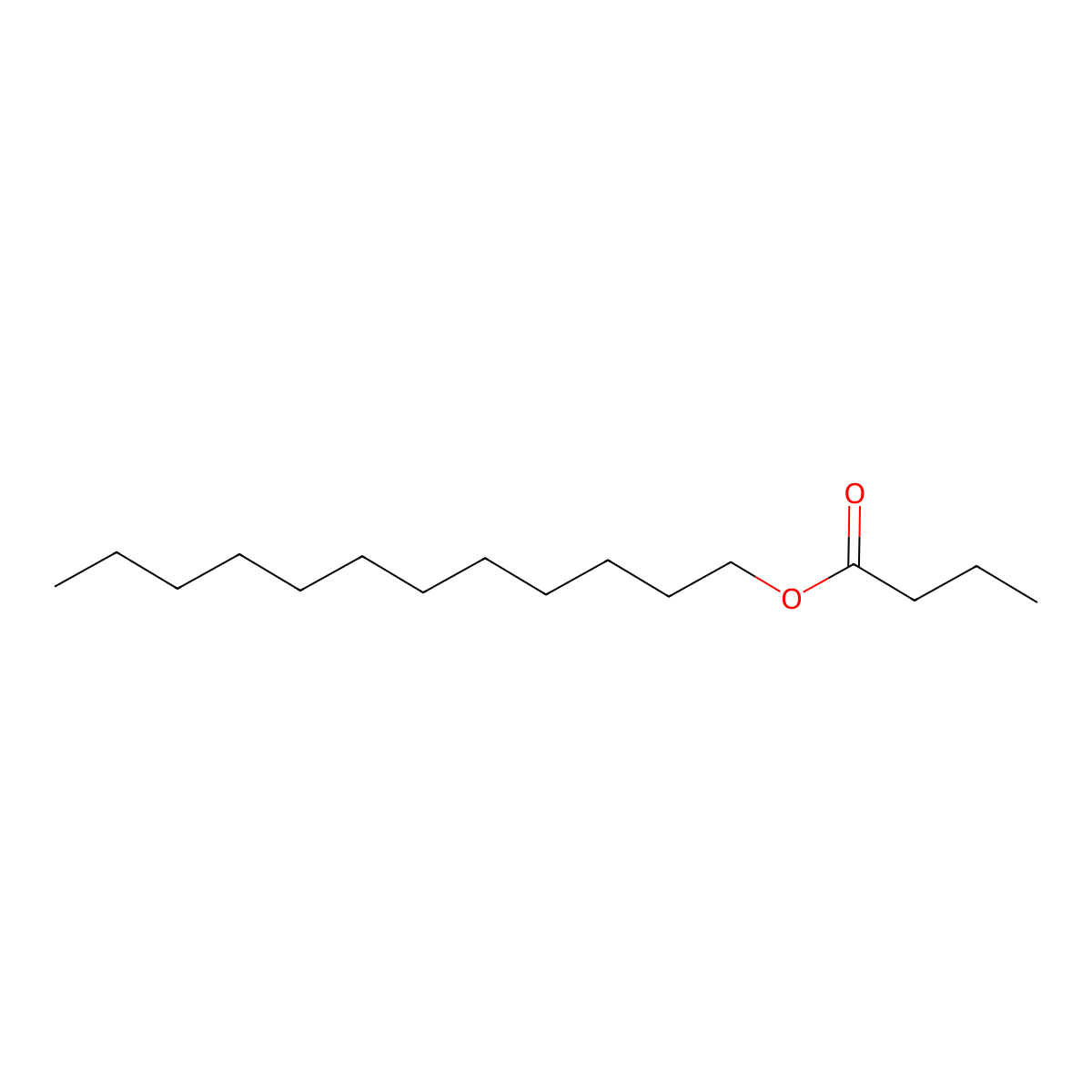 Dodecyl butyrate molecular structure, CAS 3724-61-6