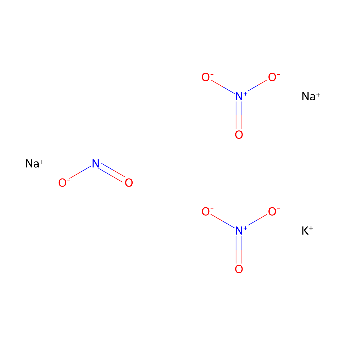 Nitric acid, potassium salt, mixt. with sodium salt and sodium nitrite molecular structure, CAS 37241-50-2