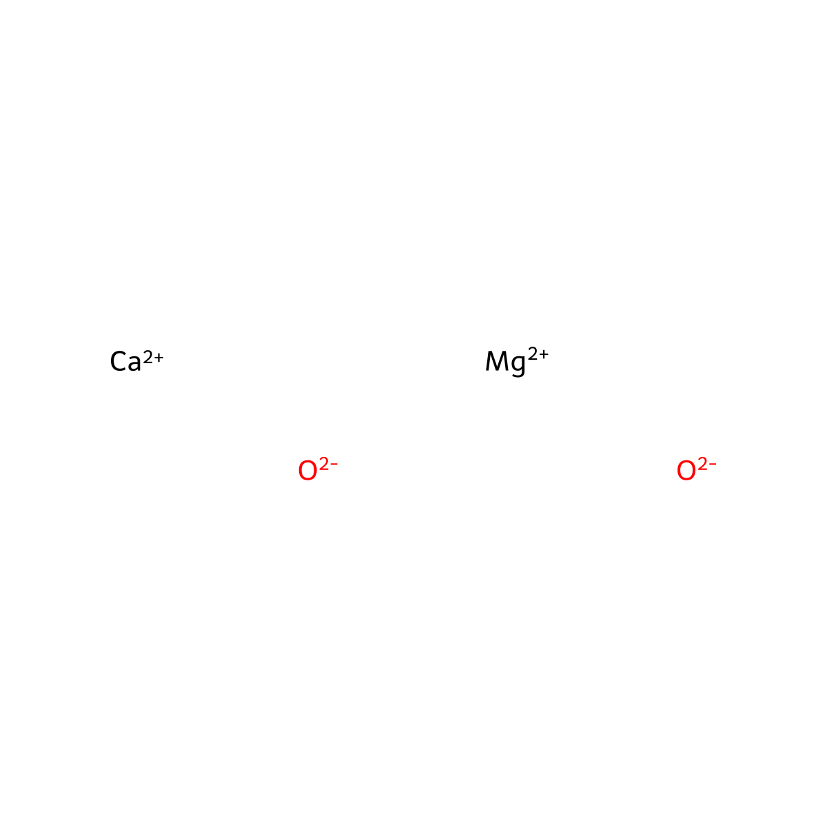 Calcium magnesium oxide molecular structure, CAS 37247-91-9