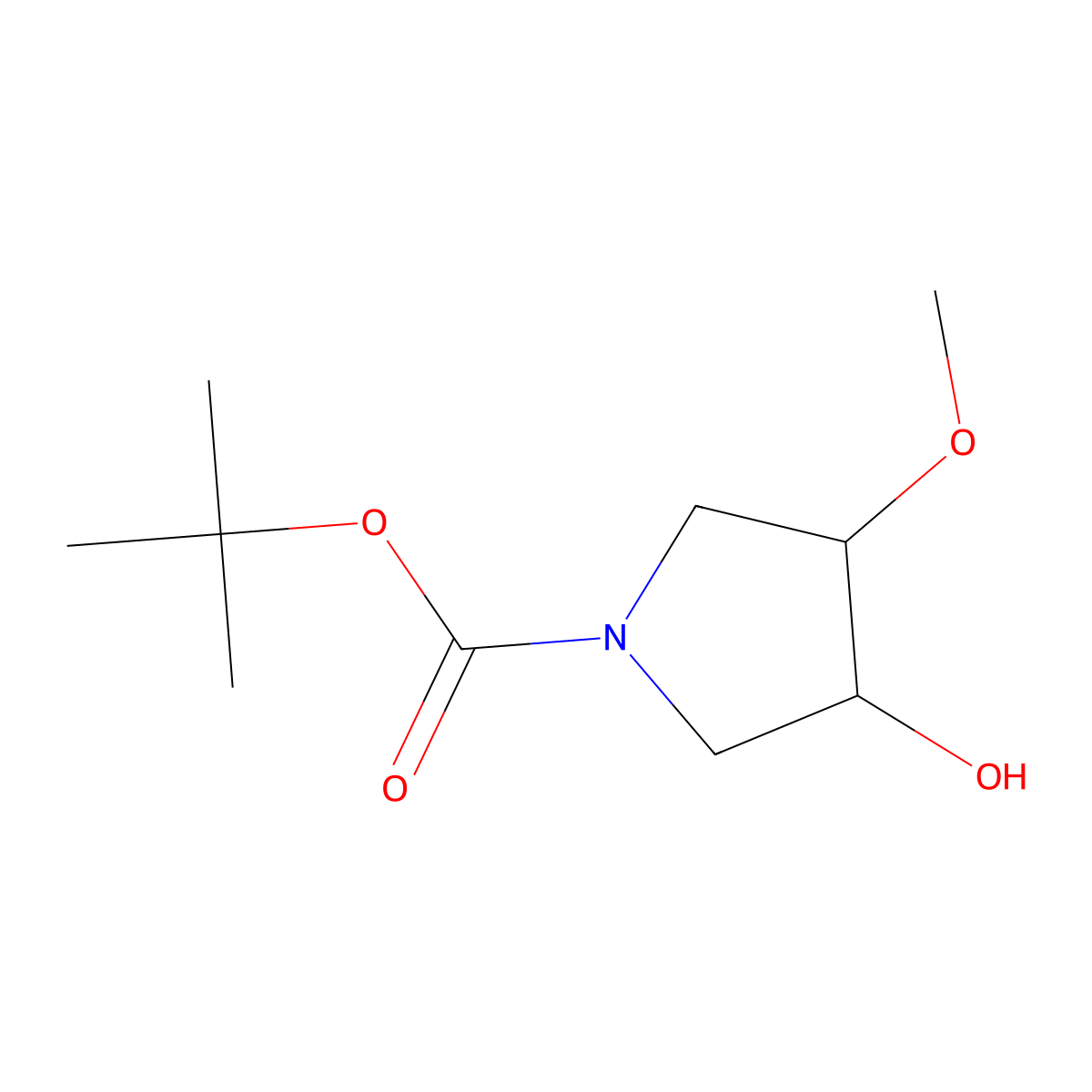 tert-butyl (3S,4S)-3-hydroxy-4-methoxypyrrolidine-1-carboxylate molecular structure, CAS 372482-11-6