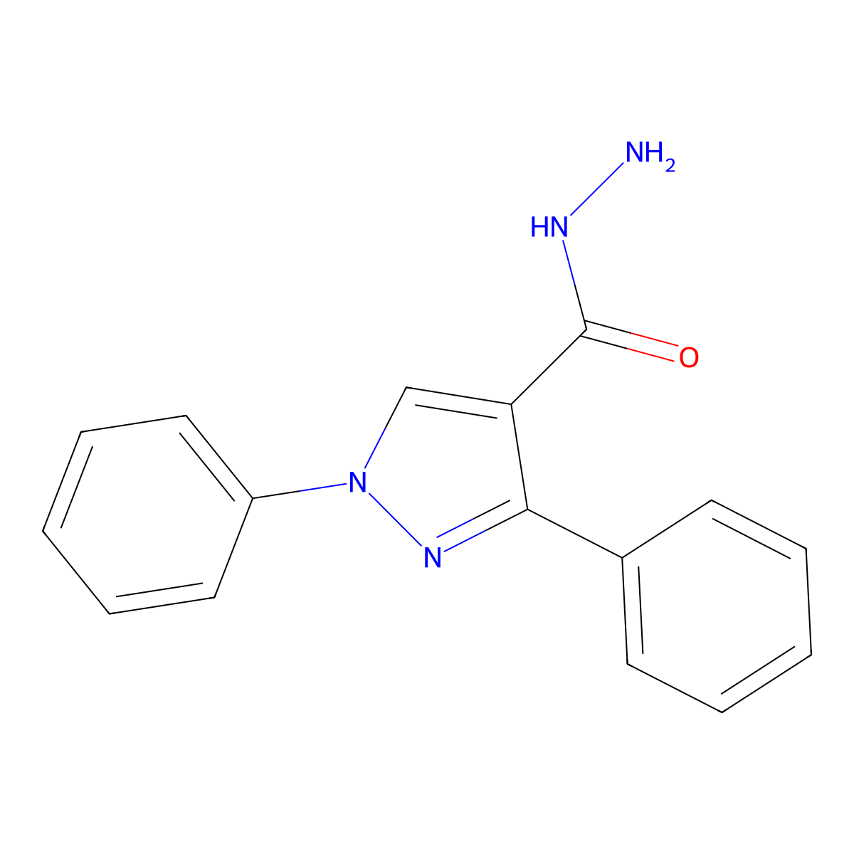 1,3-diphenyl-1H-pyrazole-4-carbohydrazide molecular structure, CAS 372490-43-2