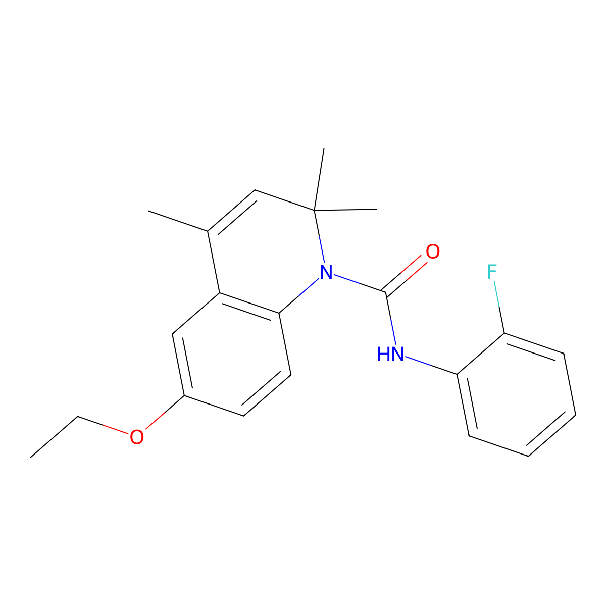 6-ethoxy-N-(2-fluorophenyl)-2,2,4-trimethylquinoline-1(2H)-carboxamide molecular structure, CAS 372493-81-7