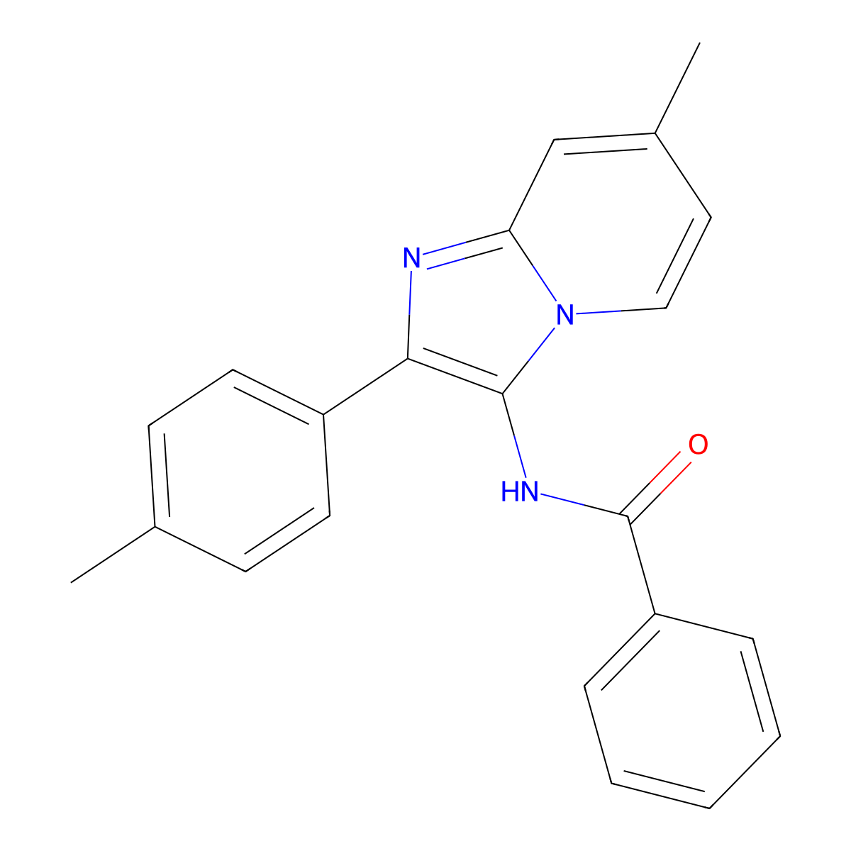 N-[7-methyl-2-(4-methylphenyl)imidazo[1,2-a]pyridin-3-yl]benzamide molecular structure, CAS 372494-88-7