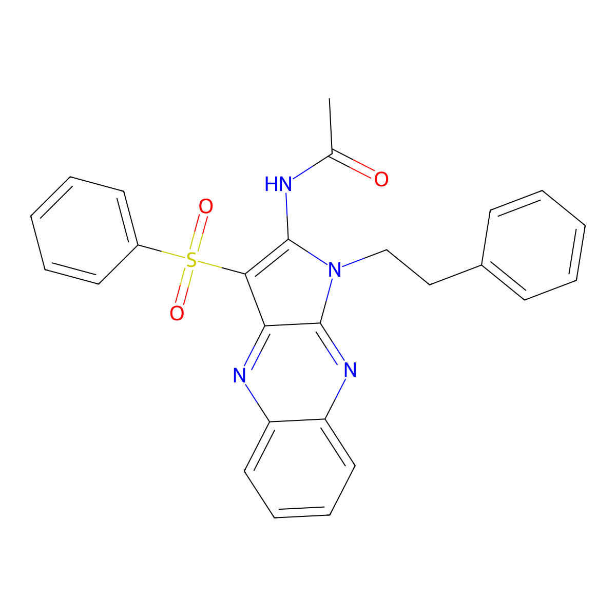 N-[1-(2-phenylethyl)-3-(phenylsulfonyl)-1H-pyrrolo[2,3-b]quinoxalin-2-yl]acetamide molecular structure, CAS 372495-69-7