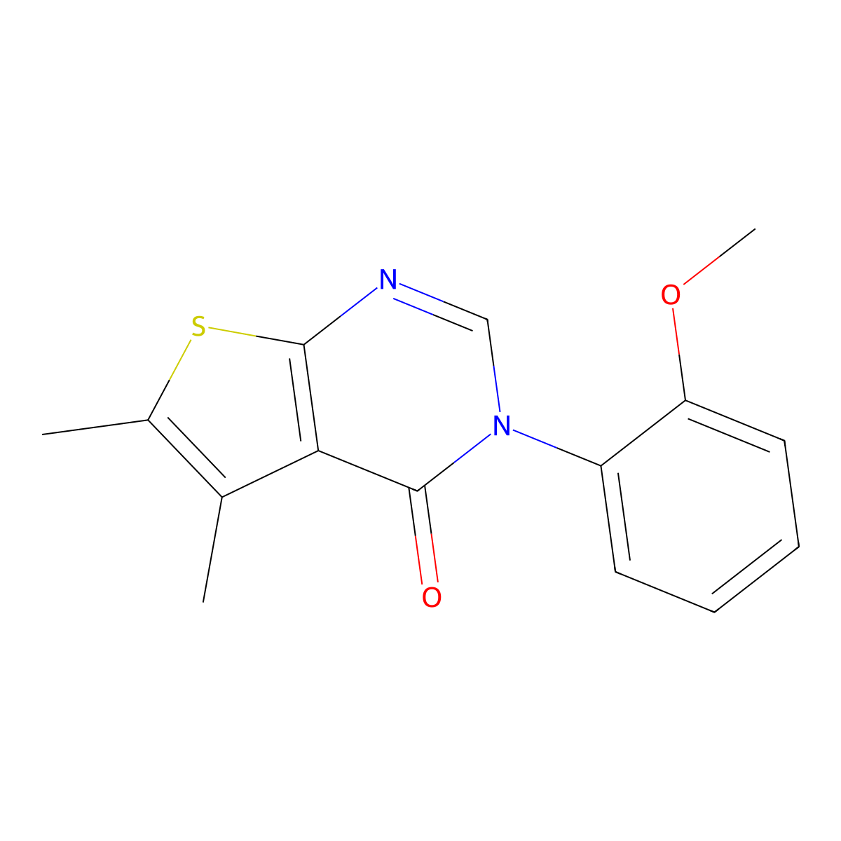 3-(2-Methoxyphenyl)-5,6-dimethylthieno[2,3-d]pyrimidin-4-one molecular structure, CAS 372496-38-3