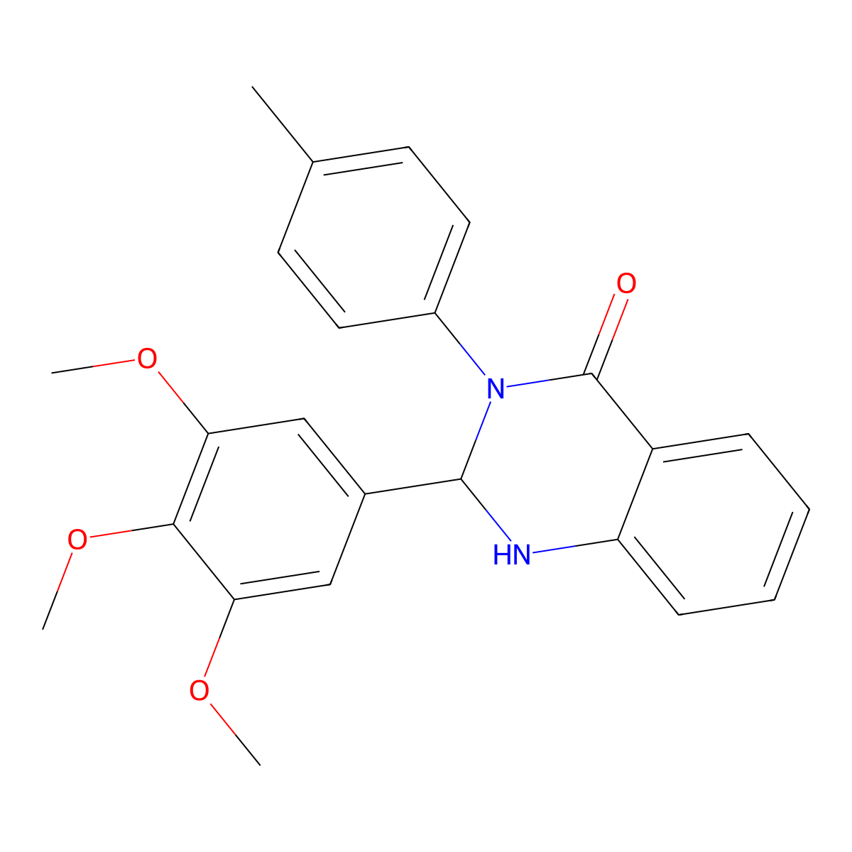 3-(4-Methylphenyl)-2-(3,4,5-trimethoxyphenyl)-1,2-dihydroquinazolin-4-one molecular structure, CAS 372496-74-7