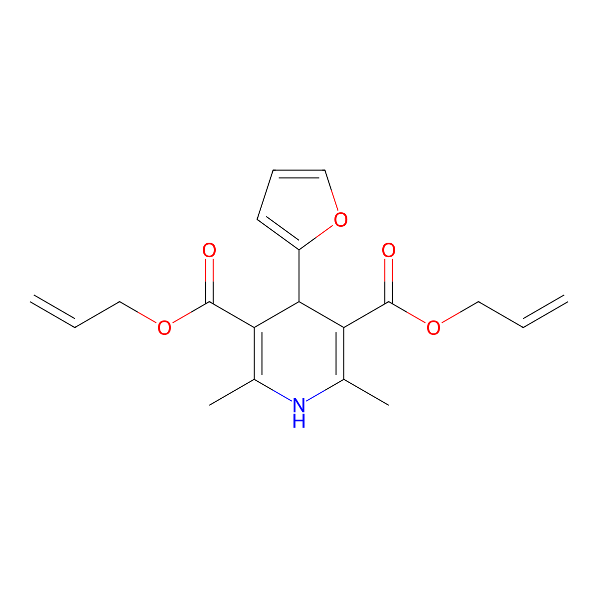 Diallyl 4-(2-furyl)-2,6-dimethyl-1,4-dihydro-3,5-pyridinedicarboxylate molecular structure, CAS 372497-18-2