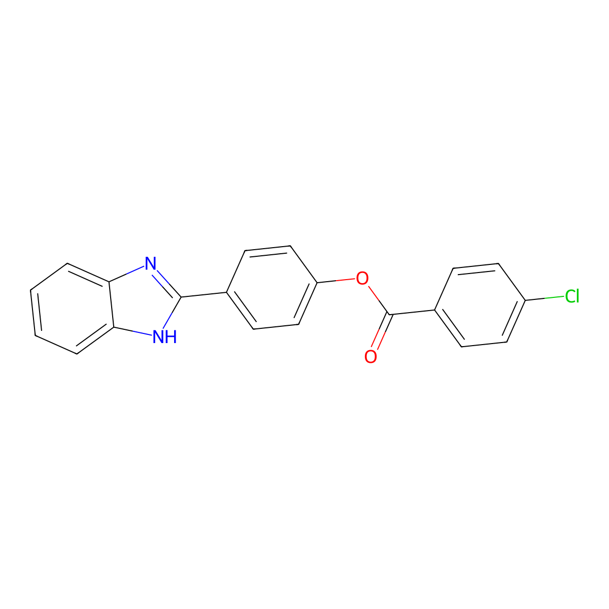 4-(1H-benzimidazol-2-yl)phenyl 4-chlorobenzoate molecular structure, CAS 372497-84-2