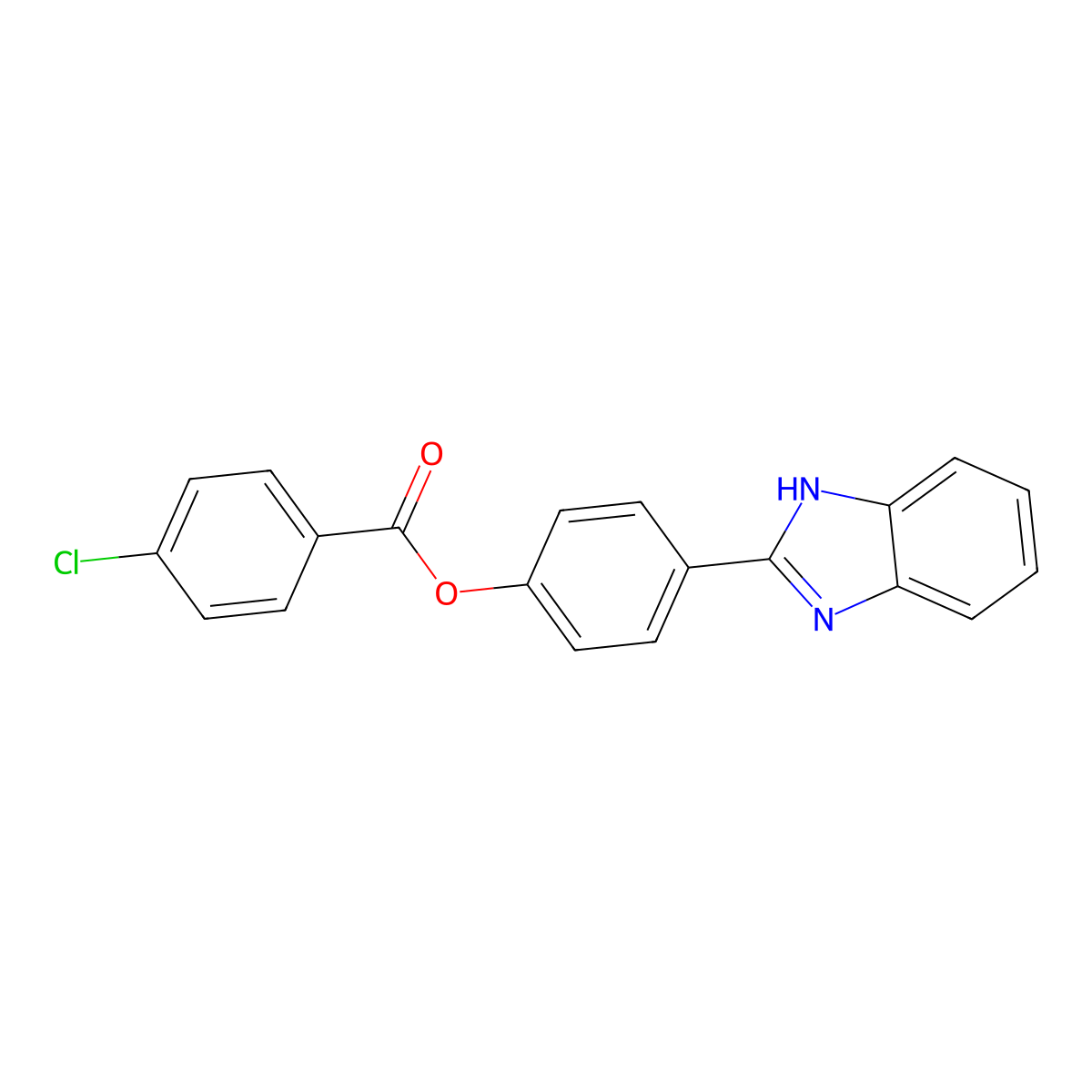 4-(1H-benzimidazol-2-yl)phenyl 4-chlorobenzoate molecular structure, CAS 372497-84-2