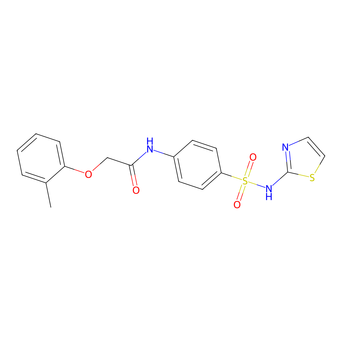 2-(2-methylphenoxy)-N-[4-(1,3-thiazol-2-ylsulfamoyl)phenyl]acetamide molecular structure, CAS 372497-85-3