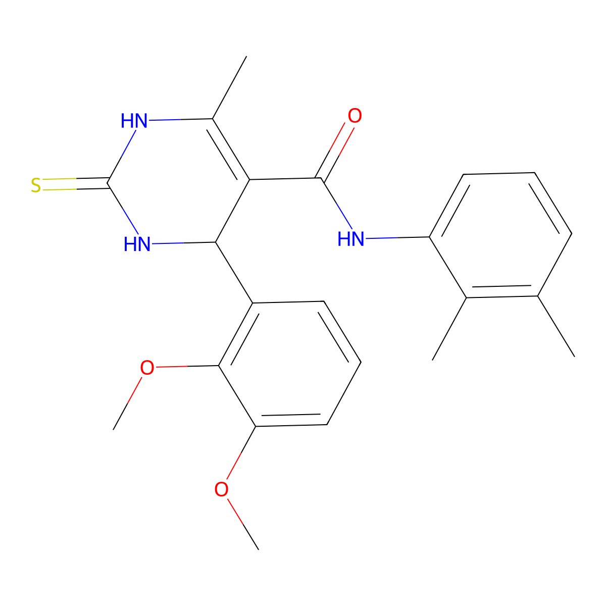 4-(2,3-dimethoxyphenyl)-N-(2,3-dimethylphenyl)-6-methyl-2-thioxo-1,2,3,4-tetrahydropyrimidine-5-carboxamide molecular structure, CAS 372497-96-6