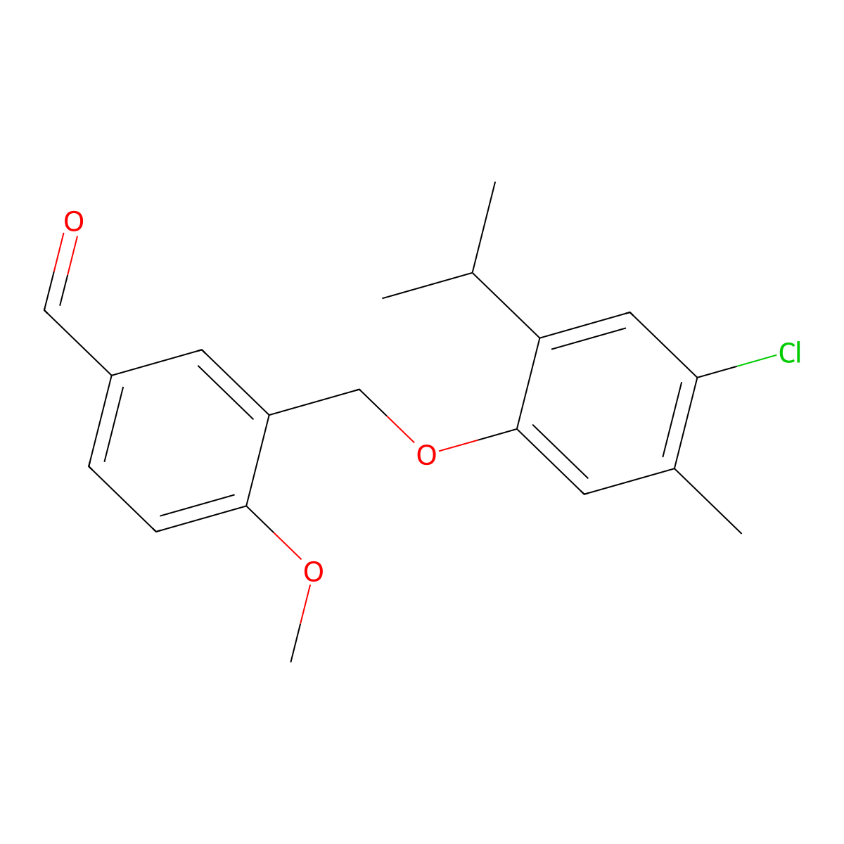 3-((4-Chloro-2-isopropyl-5-methylphenoxy)methyl)-4-methoxybenzaldehyde molecular structure, CAS 372498-50-5