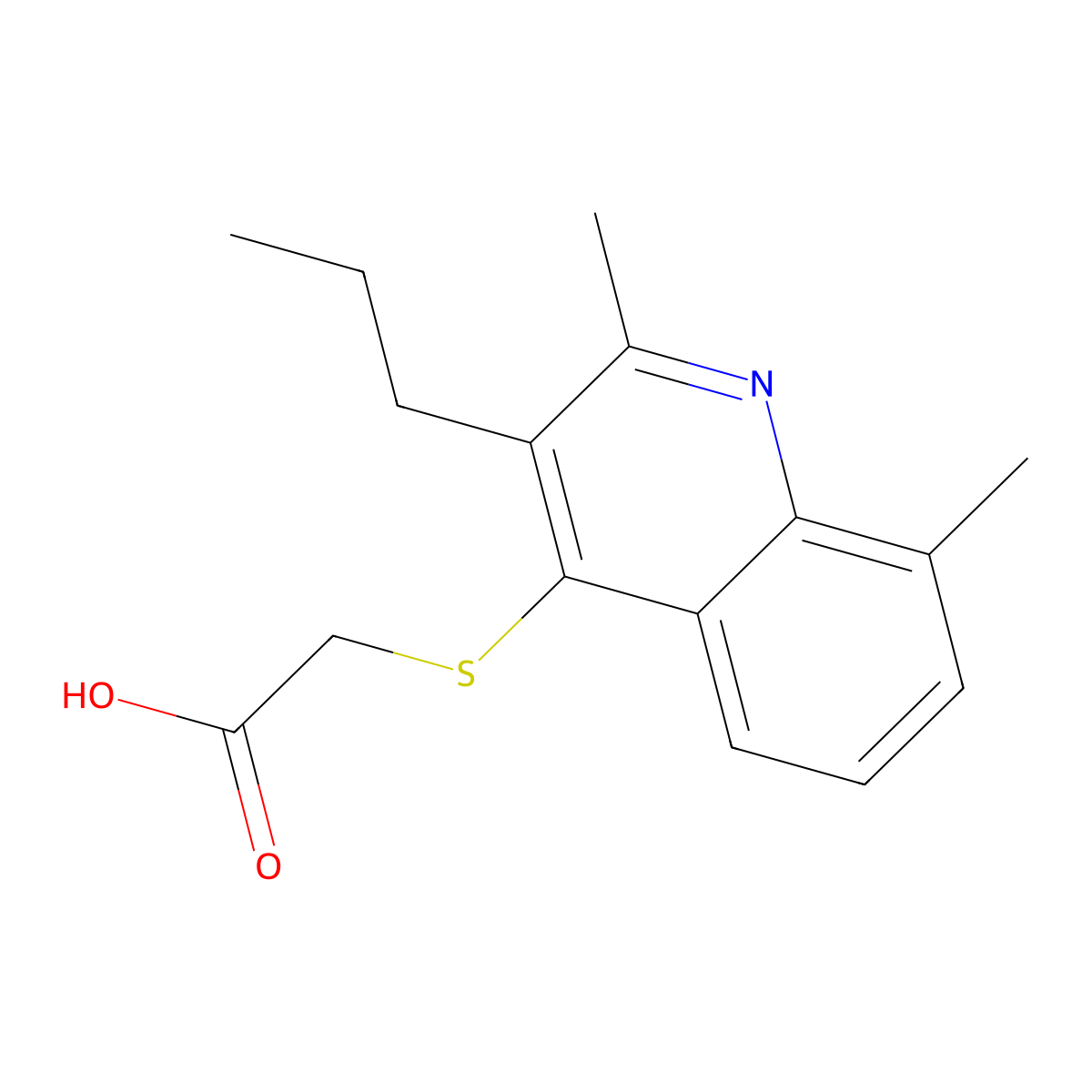 2-(2,8-Dimethyl-3-propylquinolin-4-yl)sulfanylacetic acid molecular structure, CAS 372498-63-0