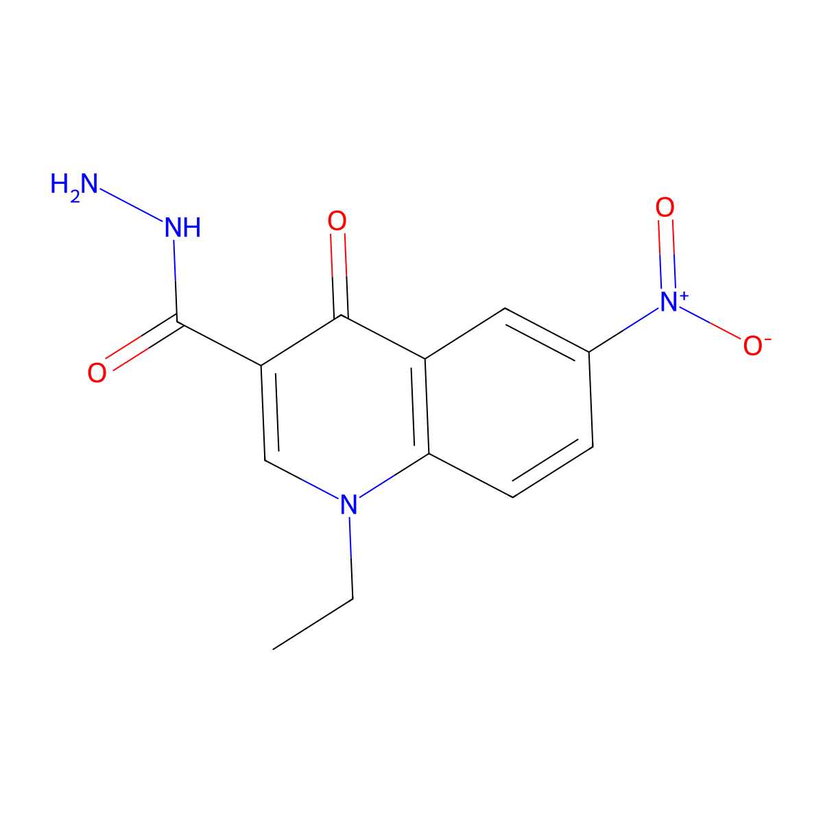 1-Ethyl-6-nitro-4-oxoquinoline-3-carbohydrazide molecular structure, CAS 372499-05-3