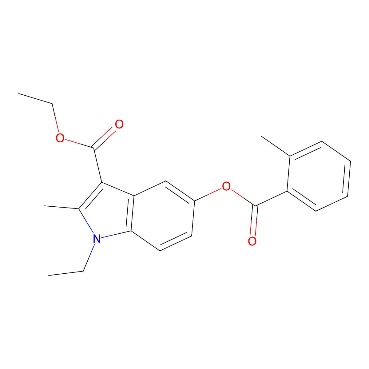 ethyl 1-ethyl-2-methyl-5-[(2-methylbenzoyl)oxy]-1H-indole-3-carboxylate molecular structure, CAS 372499-07-5