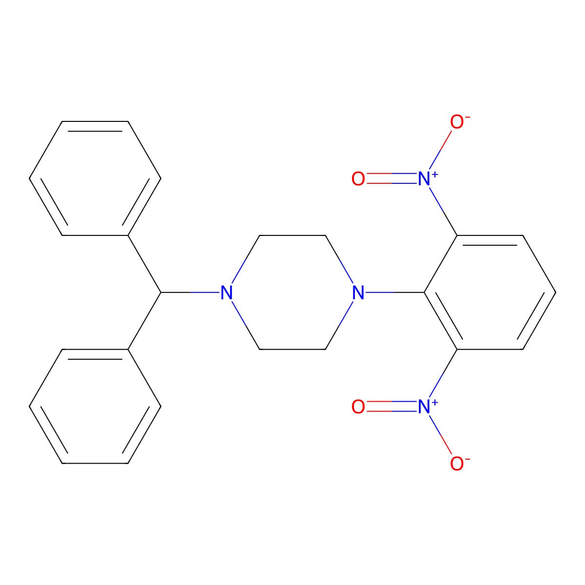 1-Benzhydryl-4-(2,6-dinitrophenyl)piperazine molecular structure, CAS 372499-23-5