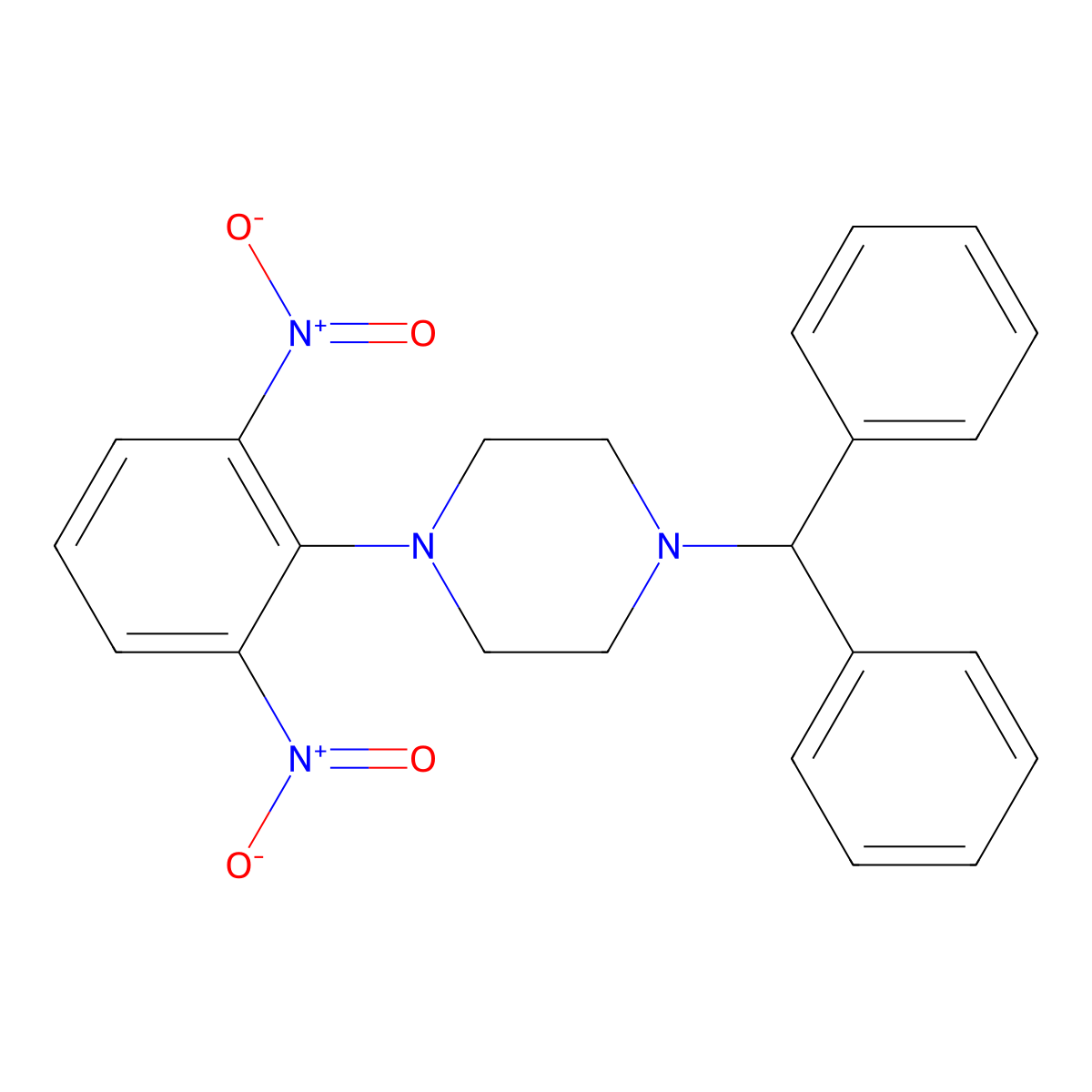 1-Benzhydryl-4-(2,6-dinitrophenyl)piperazine molecular structure, CAS 372499-23-5