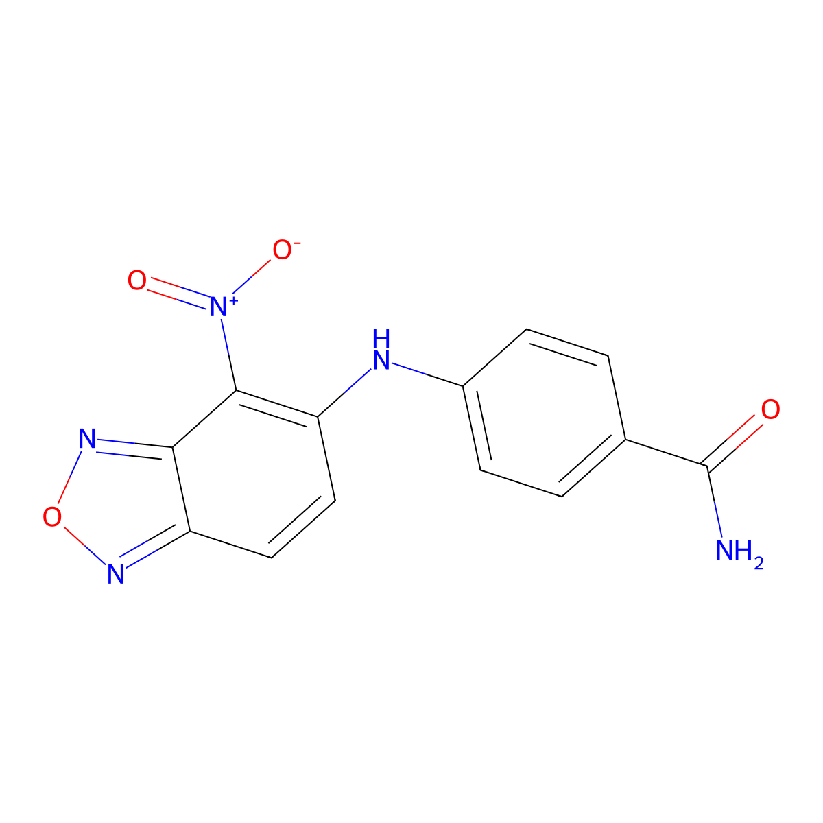 4-[(4-Nitro-2,1,3-benzoxadiazol-5-yl)amino]benzamide molecular structure, CAS 372499-39-3