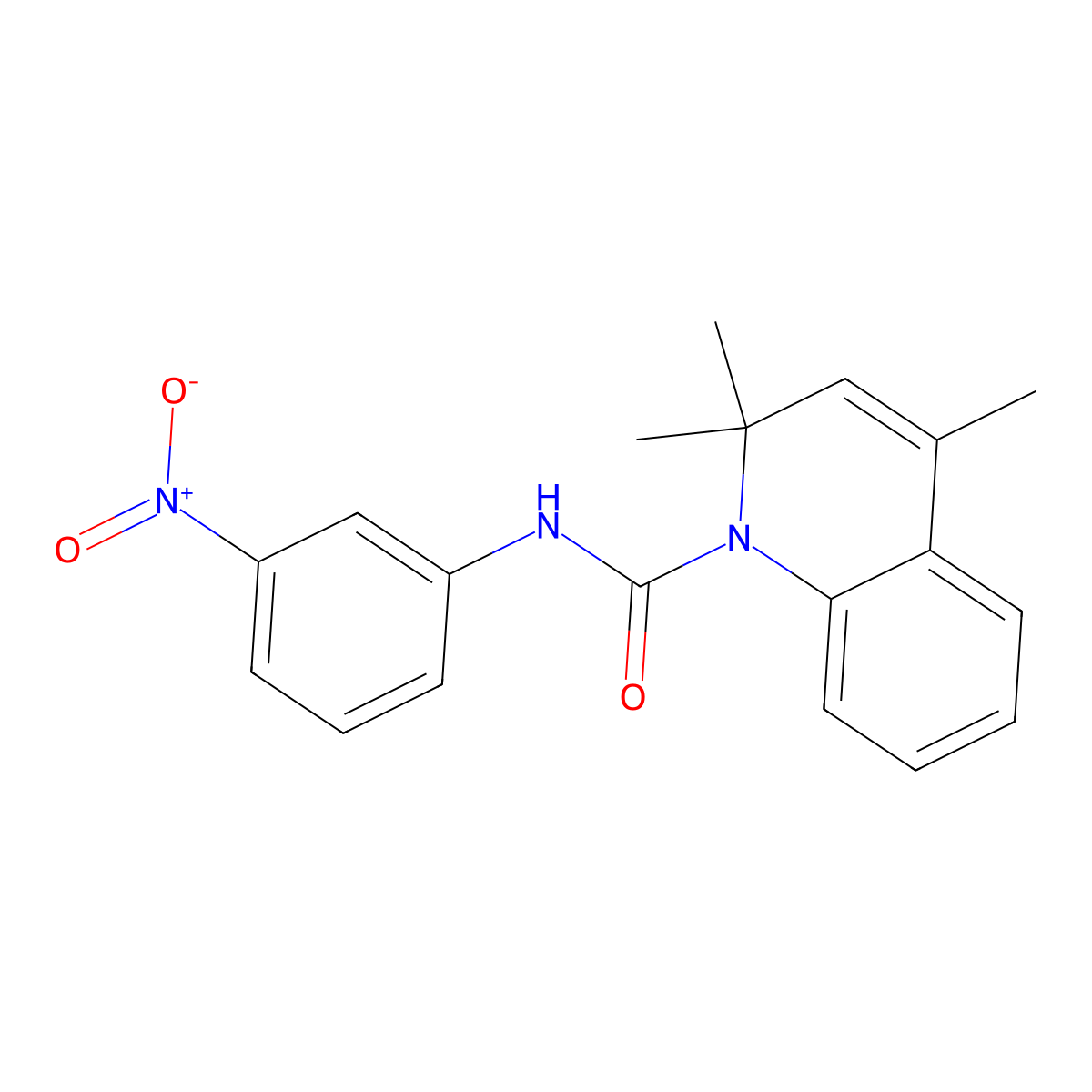2,2,4-trimethyl-N-(3-nitrophenyl)quinoline-1-carboxamide molecular structure, CAS 372500-01-1