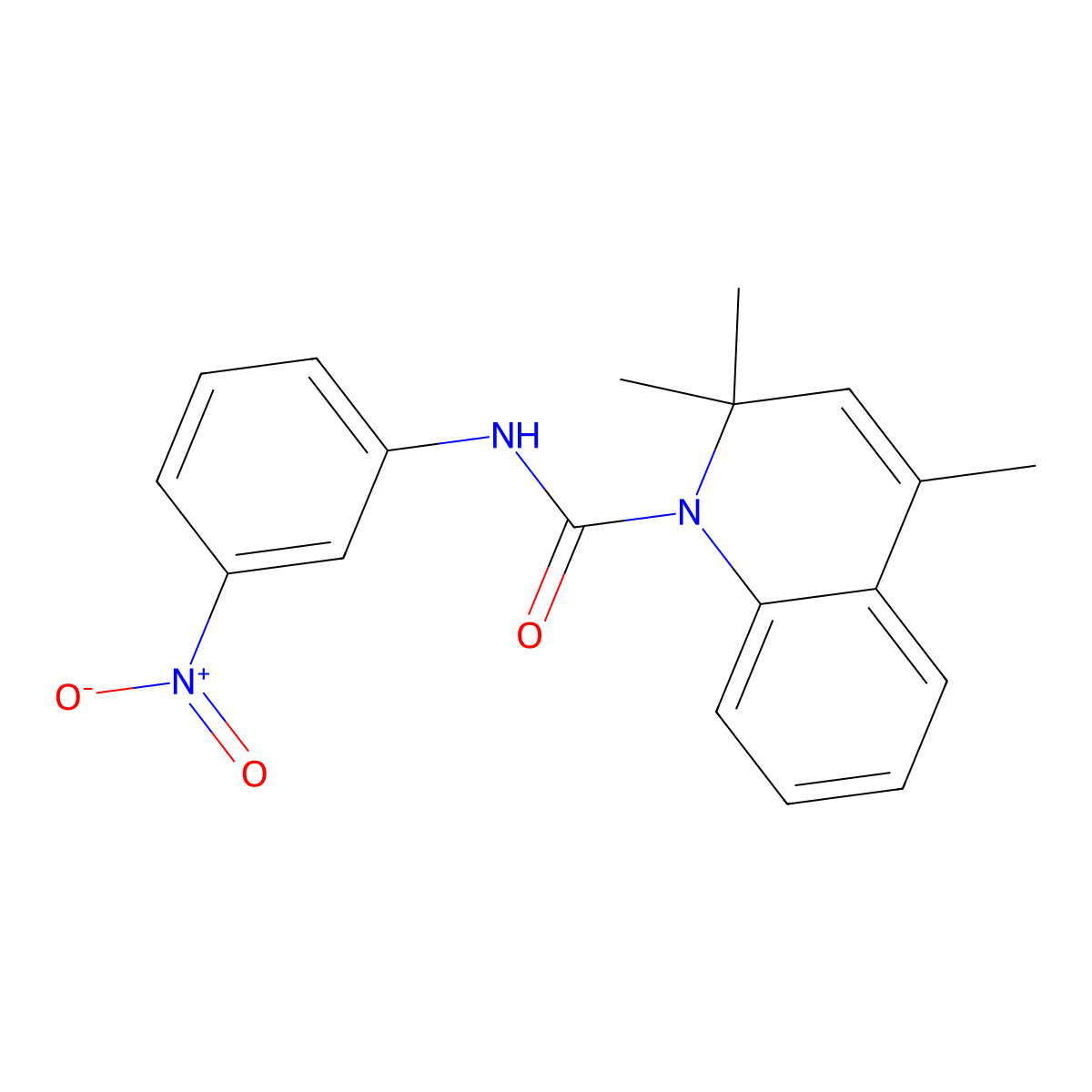 2,2,4-trimethyl-N-(3-nitrophenyl)quinoline-1-carboxamide molecular structure, CAS 372500-01-1