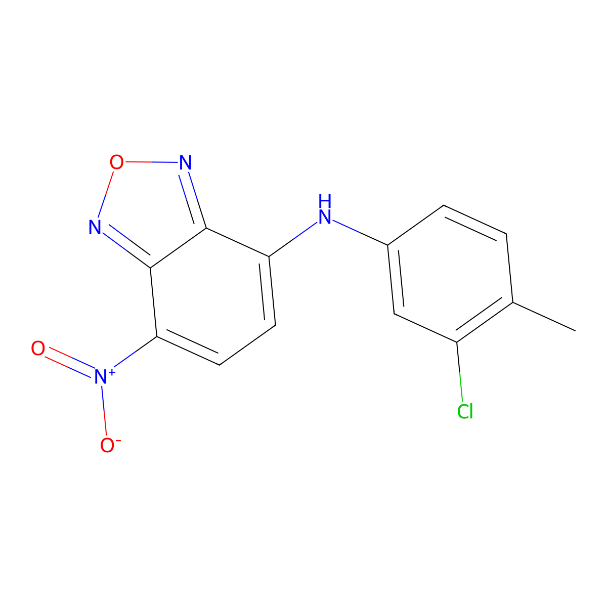 N-(3-chloro-4-methylphenyl)-4-nitro-2,1,3-benzoxadiazol-7-amine molecular structure, CAS 372500-67-9