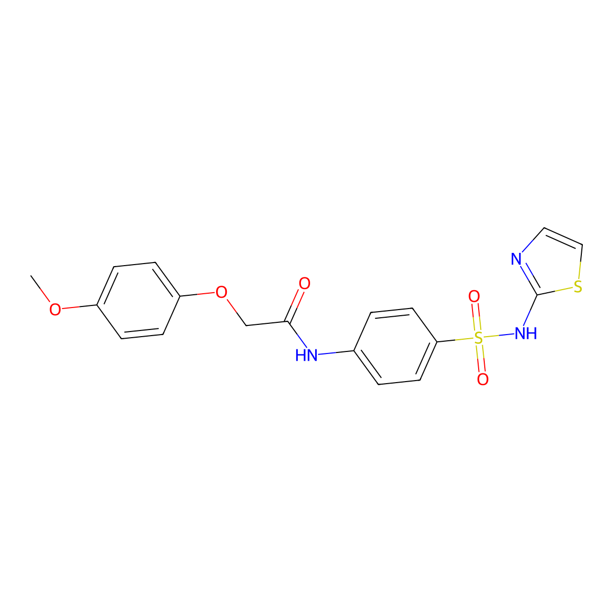 2-(4-methoxyphenoxy)-N-[4-(1,3-thiazol-2-ylsulfamoyl)phenyl]acetamide molecular structure, CAS 372500-88-4