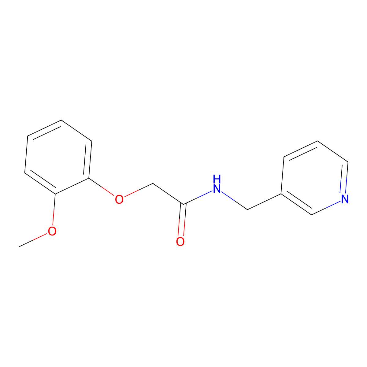 2-(2-methoxyphenoxy)-N-(pyridin-3-ylmethyl)acetamide molecular structure, CAS 372502-17-5