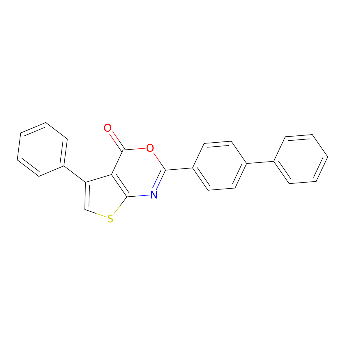 5-Phenyl-2-(4-phenylphenyl)thieno[2,3-d][1,3]oxazin-4-one molecular structure, CAS 372502-41-5